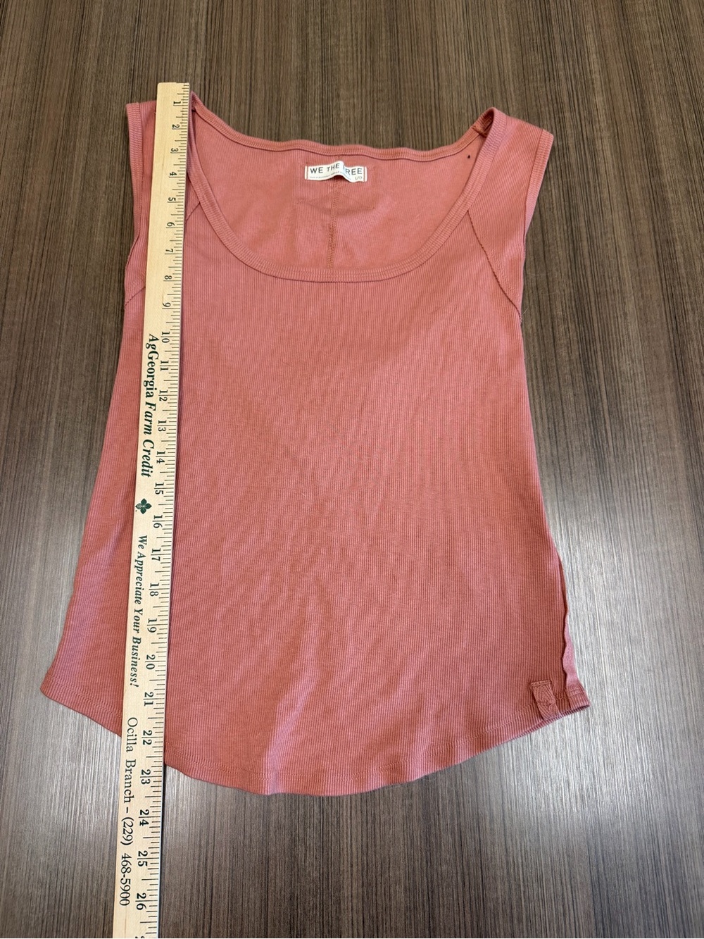 We The Free Dusty Rose Ribbed Scoop Tank